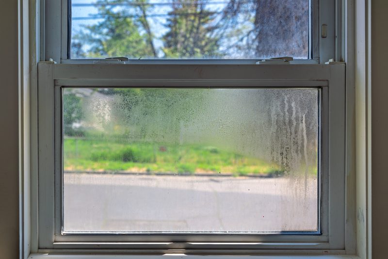 Window fogged up between the panes from a failed seal